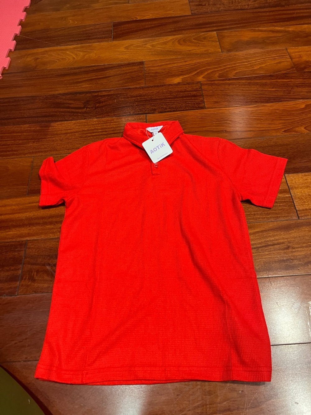 Size 10 Kids' Red Short Sleeve Polo Tee new